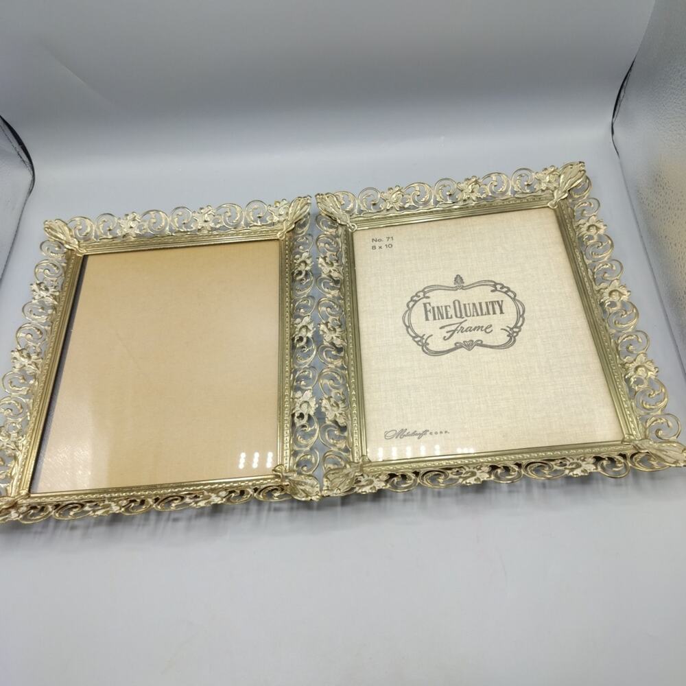 Vintage 2 Ornate Antique Gold Filigree Picture Frame 8 X 10 Photo
